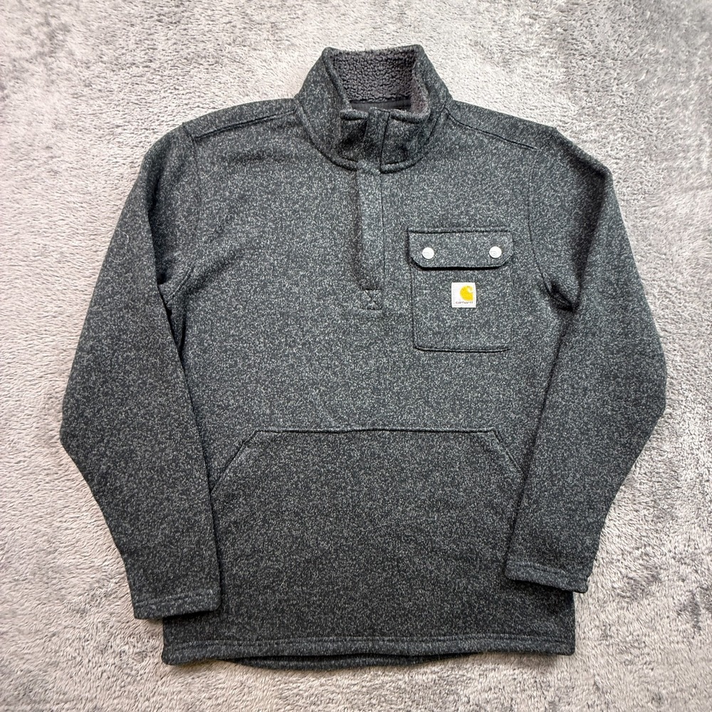 Carhartt Men's M Relaxed Fit Midweight Quarter-Zip Pocket Sweater Fleece Gray